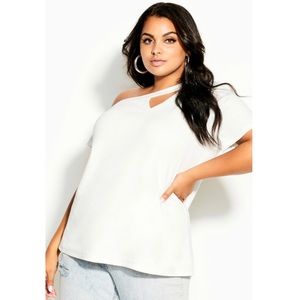 NWT City Chic Hamptons Asymmetrical Tee